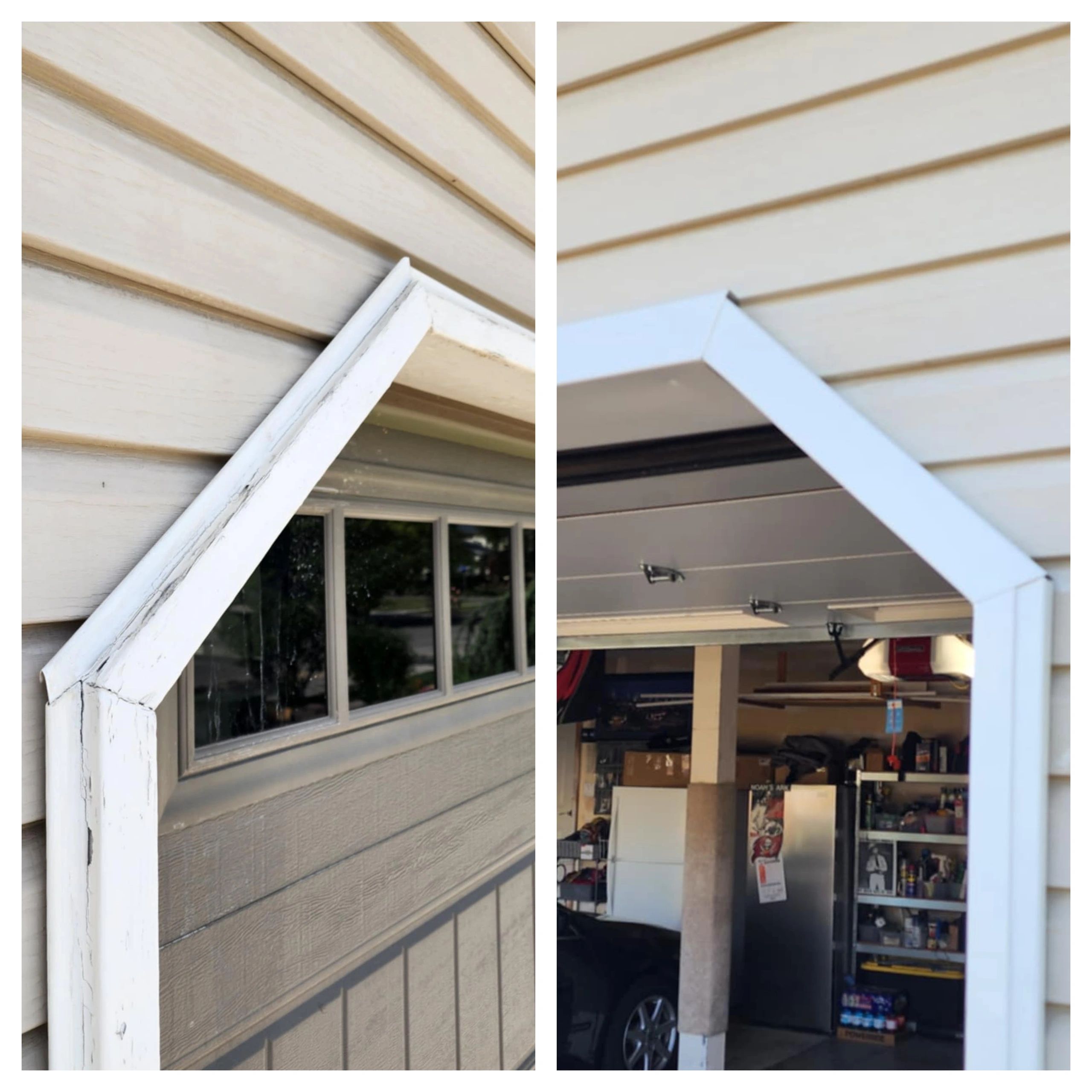 Garage door metal trim upgrade