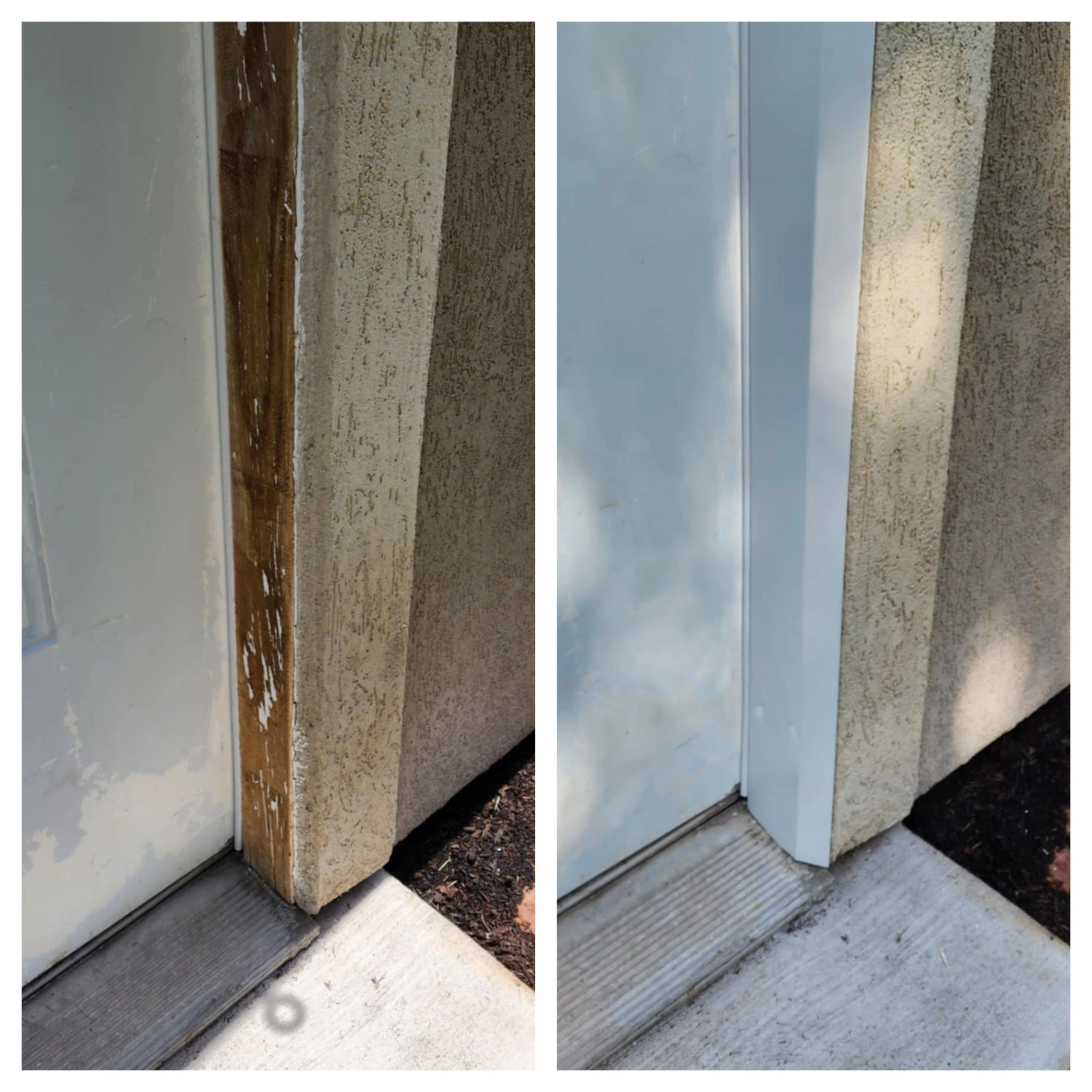 Residential front door frame restoration